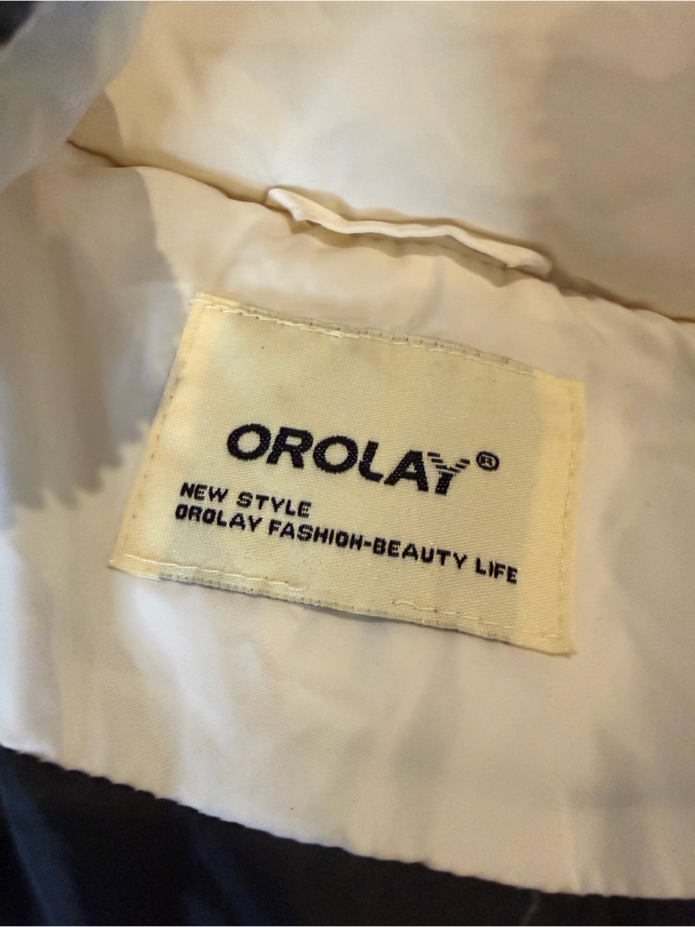 Orolay Women’s Down Puffer Coat Cream Faux Fur Hood Winter Jacket Warm Coat - Picture 4 of 17